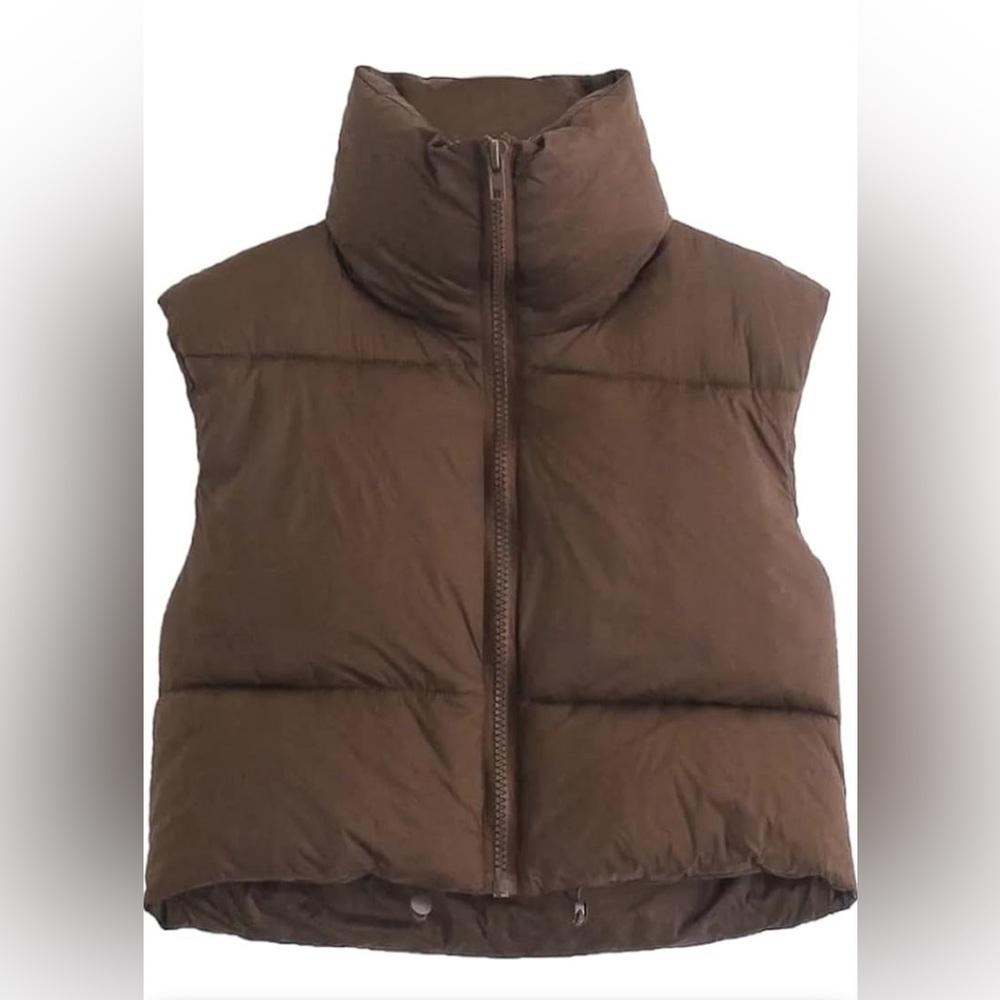 Women Winter Crop Vest -NEW-Lightweight Sleeveless Outerwear Puffer Padded Gilet